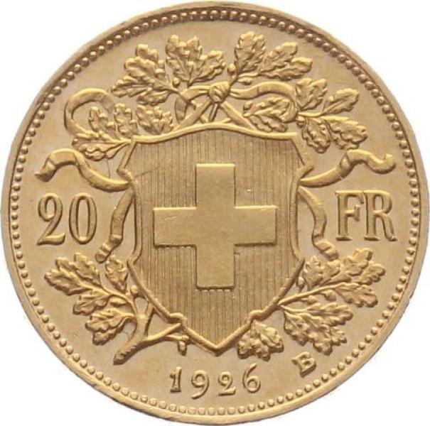 20 Franken 1926 B - Vreneli RAR